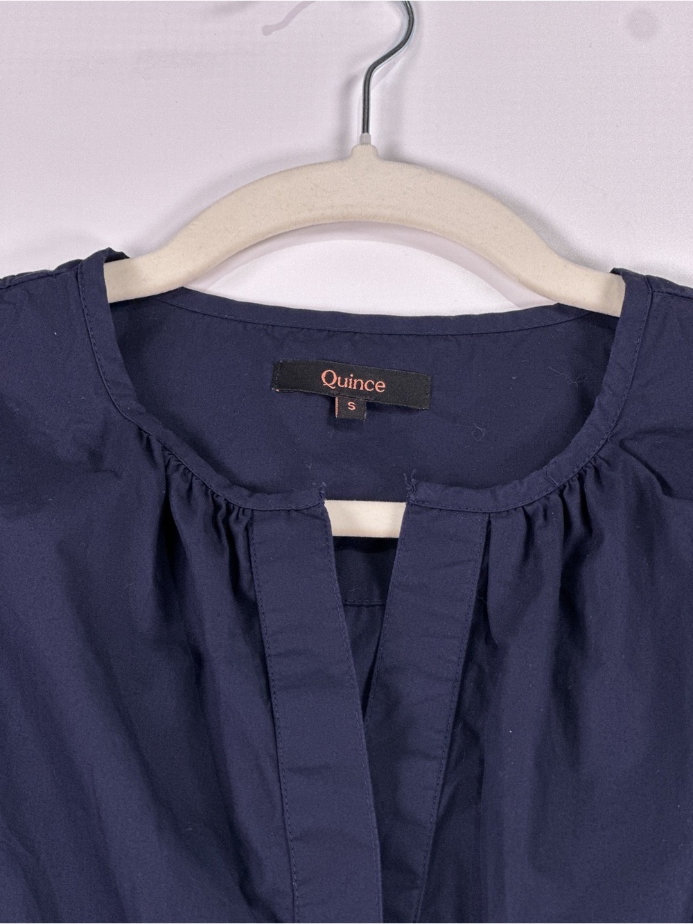 Quince Organic Cotton Poplin Tiered Maxi Dress Navy S - Picture 6 of 13